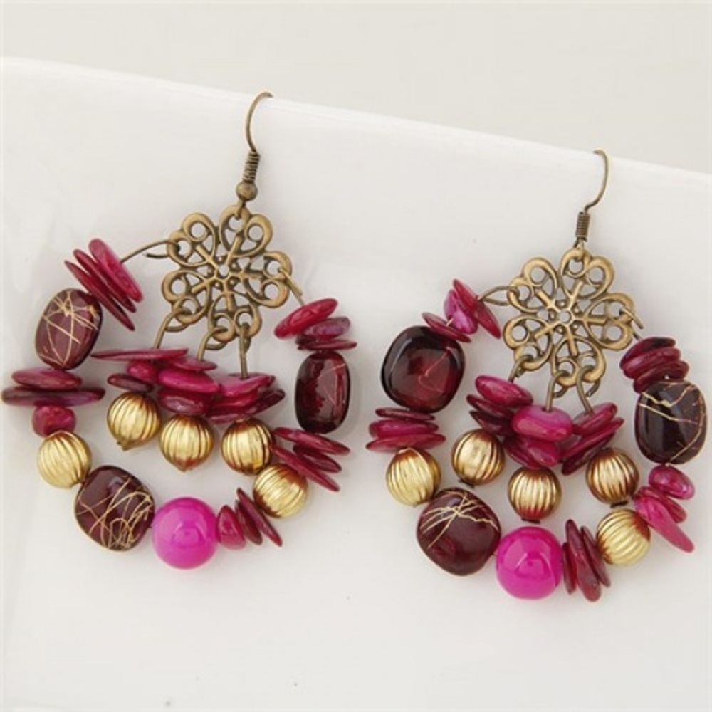 dark rose Bohemian fashion alloy earring